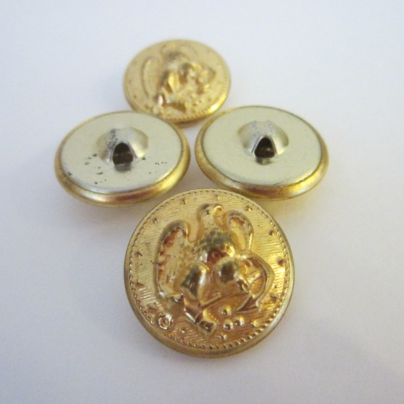 Brass American Waterbury Button Co Conn E Pluribus Unum Superior Buttons - Picture 6 of 12